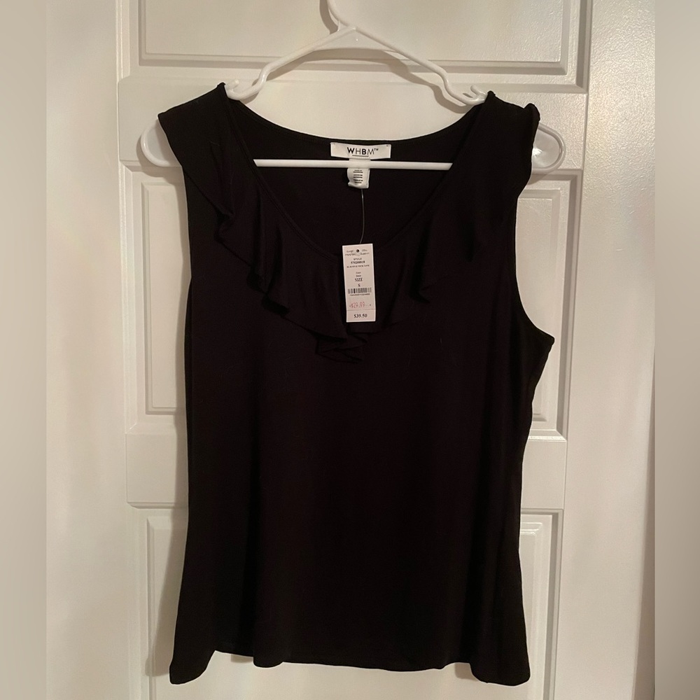 White House Black Market Ruffle Sleeveless Blouse